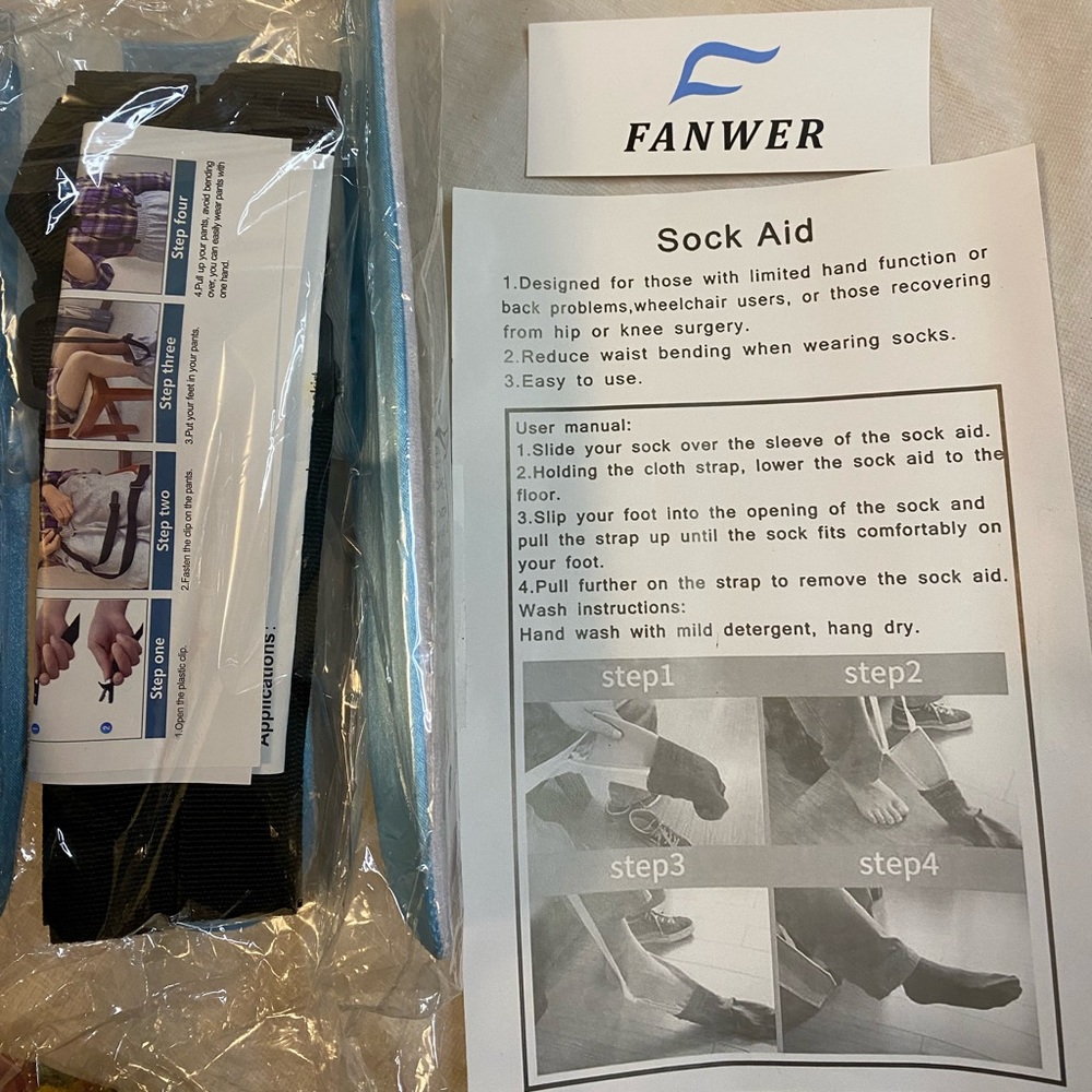 NIP Fanwer Sock Aid Reduces Bending Easy to Use OSFA